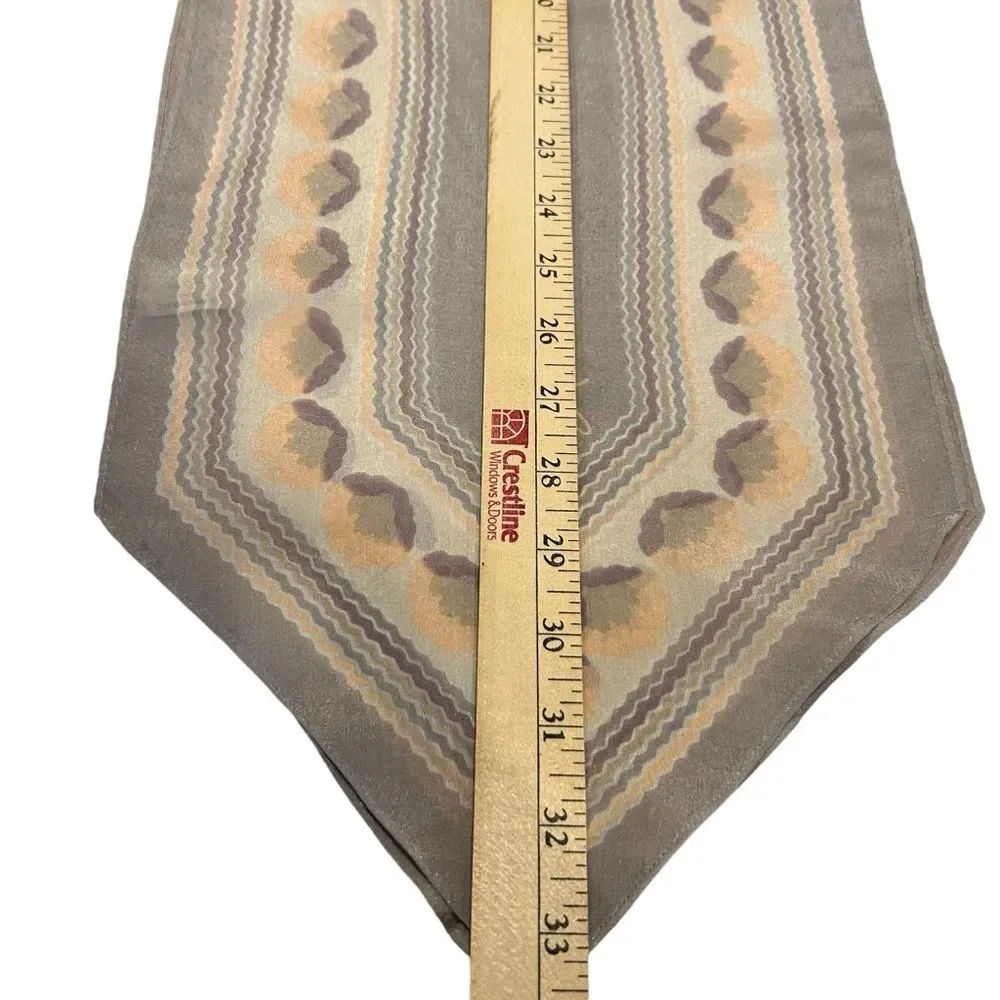Vintage Katja Silk Blend Gray Print Scarf